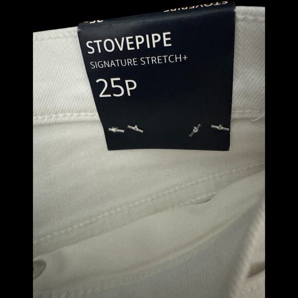 J.Crew Stovepipe White Jeans Signature Stretch+ Size 25P Petite NWT $118 - Picture 2 of 10